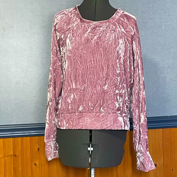 EUC Free Press pink crushed velvet top - Picture 1 of 4